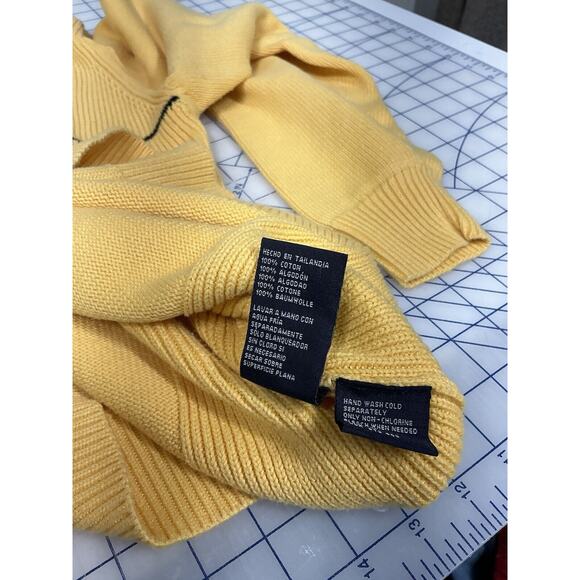 Vintage Nautica Sweater Mens Large Yellow Long Sleeve Crew Neck Cotton Pullover - Picture 5 of 8